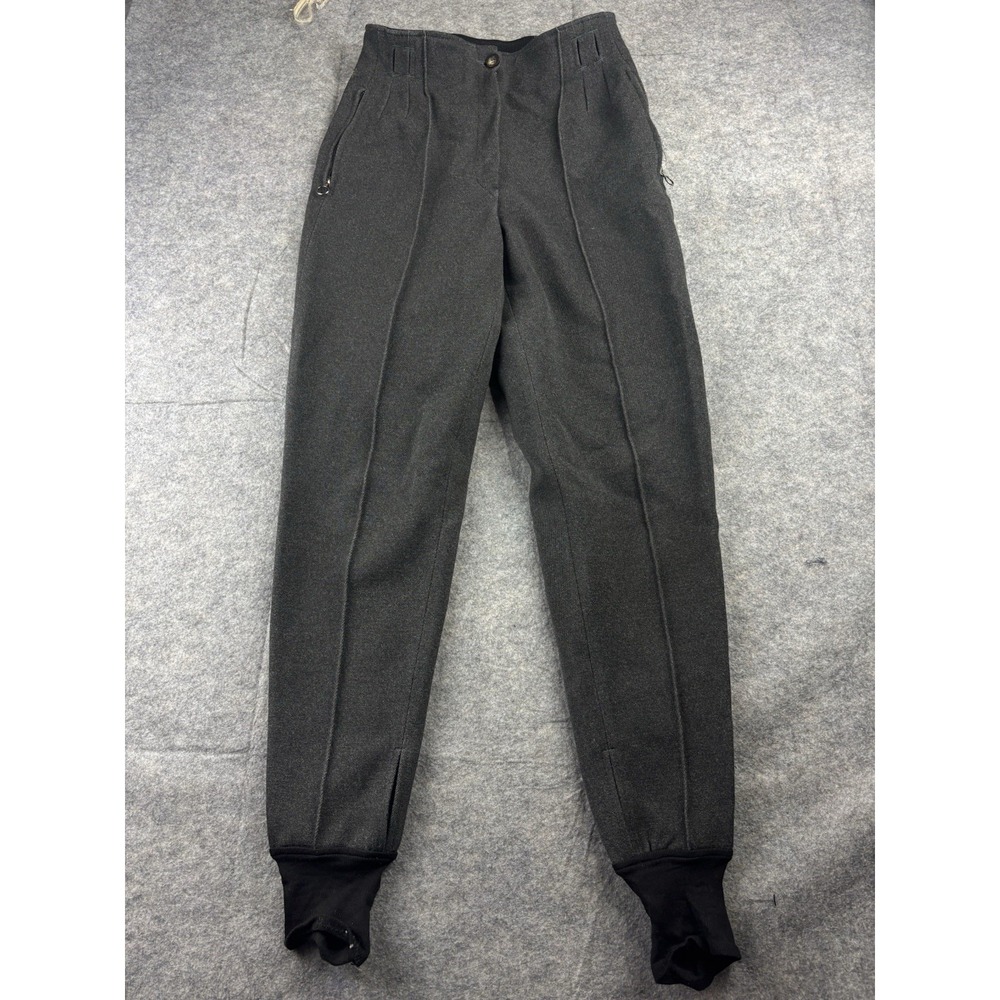 Vtg Post Card Italy Pants Womens US 8 (27x27) Gray Ski/Snow‎ Stirrup High Rise